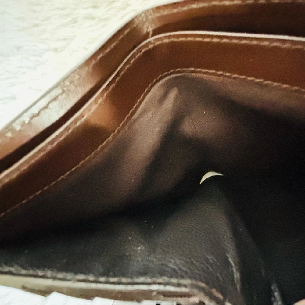 Salvatore Ferragamo Gancini Logo Embossed Brown Tan Wallet
